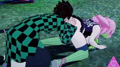 Redare Kimetsu no Yaiba Hentai: Tanjiro, Mitsuri, and Kanroji in an Explicit Encounter - Uncensored Porn Gameplay
