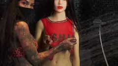 播放 他妈的WM 163厘米C杯硅胶爱娃娃与Lily Fox Head